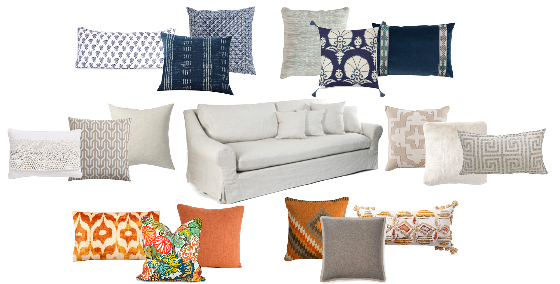 neutral sofa, main image, featured image, pillows, mintwood home