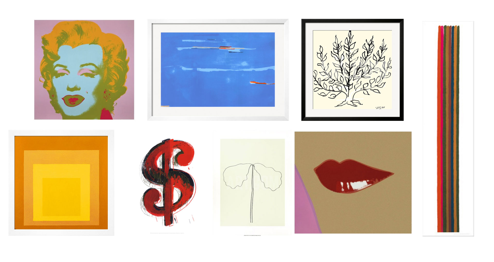 art prints, modern art, favorites, albers, warhol, kelly, matisse