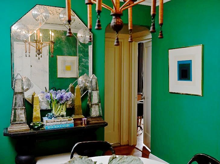 ashley darryl, main image, dining room, west village, entry, apartment, green
